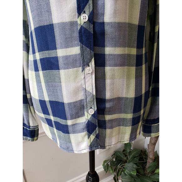 Tribal Women's Blue Rayon Casual Collared Long Sleeve Button Down Shirt Medium - Picture 3 of 11